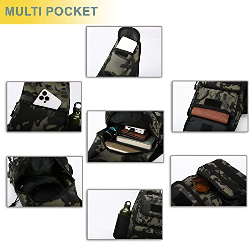 Tactical Shoulder Bag - 1000D Molle Military Backpack Outdoor Daypack Chest Pack (Lightpink) - color: Lightpink