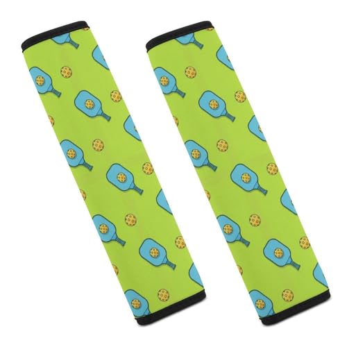 2 Piece Blue Pickleball Ball Seat Belt Shoulder Pad Universal Soft and Comfortable Automotive Seat Belt Protector for Elderly Support, Most Cars, Comfortable Driving - color: Pattern 983