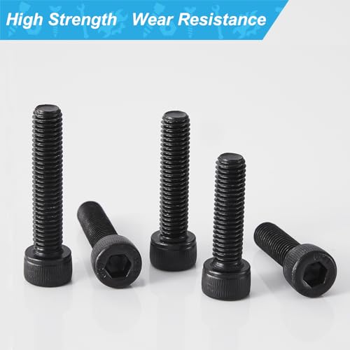 M8 x 20mm 25mm 30mm 35mm 40mm Hex Socket Head Cap Screws Bolts, 12.9 Grade Alloy Steel, Black Oxide Finish, Metric Allen Drive, Fully Threaded, Assortment Kit 30Pcs - size: Socket M8x20-40 mm