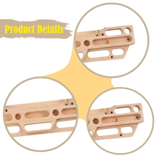 Climbing Fingerboard, 21.65 x 5.51 in Wood Hangboard with Jugs Slopers and Finger Holds, for Indoor Outdoor Rock Climbing Training
