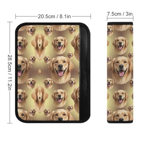 Universal Soft and Comfortable Cute Golden Retriever Art Seat Belt Cover for Kids, Most Cars, 2 Piece Seat Belt Covers Cushion Shock Absorption - color: Pattern 698