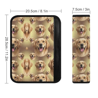 Universal Soft and Comfortable Cute Golden Retriever Art Seat Belt Cover for Kids, Most Cars, 2 Piece Seat Belt Covers Cushion Shock Absorption - color: Pattern 698