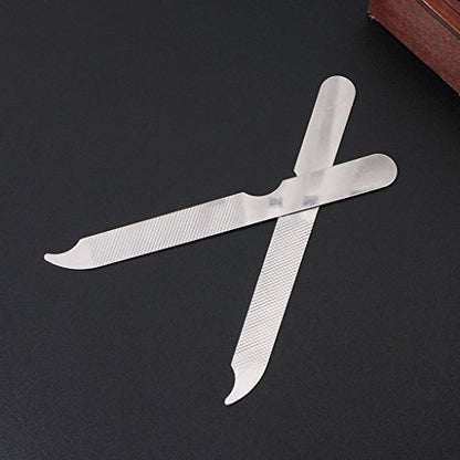 Parts Express Stainless Steel Metal Nail File, Double Side Fingernail Toenail Files Metal File Buffer Fingernails Toenails Art New Pedicure Tool for Salon and Home Manicure Files (F, 10)