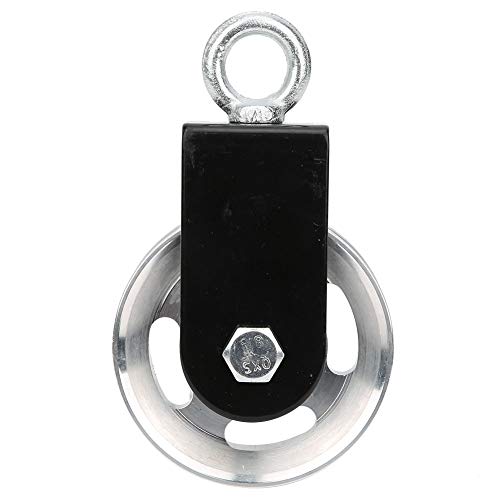 Stainless Steel Fitness Equipment Bracket Pulley, Mute Hanging Wheel with Smooth Rotating Rollers, Rustproof Lifting Pulley for Indoor Outdoor Rope Systems