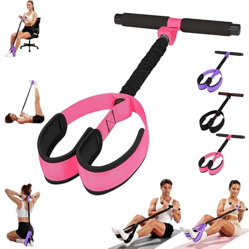 Multifunction Pedal Resistance Band with Handle,Tube/Petal/Foot/Full Body Resistance Bands with Handles,Multifunctional Foot Pedal Resistance Band,Leg Raise Straps. - color: Pink 55lbs