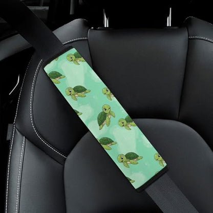 2 Pack Cute Sea Turtles Green Seat Belt Cover Universal Fit Shoulder Protector for Adults and Children, Most Cars, Comfortable Driving - color: Pattern 825