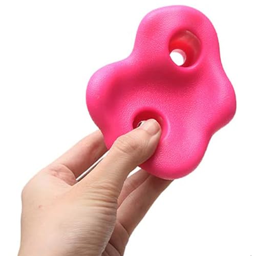 SUNGOOYUE 20 PCS Rock Climbing Holds, Ergonomic PE Rock Wall Grips with Screws and Wrench Tool, for Indoor Outdoor Kids - color: Pink