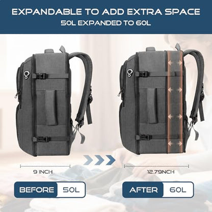 Travel Backpack, Extra Large Travel Backpack, TSA 18.4 inch Laptop Bag Flight Approved, Lightweight Business Luggage Bag, Gifts for Men Women, Black - color: Black, size: 18.4 Inches