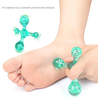 Manual Trigger Point Massage Tool, 2 Pcs 4 Knob Massager Deep Tissue Manual Massager Pressure Point Palm Massage Tool Handheld Back Massagers for Muscle Pain Stress Relief (Green) - color: Green