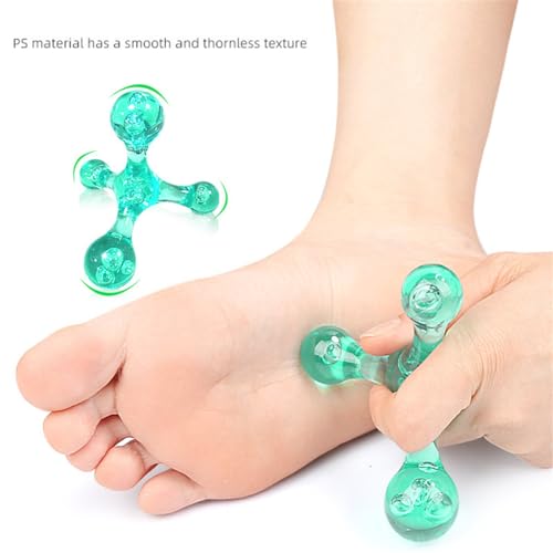 Manual Trigger Point Massage Tool, 2 Pcs 4 Knob Massager Deep Tissue Manual Massager Pressure Point Palm Massage Tool Handheld Back Massagers for Muscle Pain Stress Relief (Blue) - color: Blue