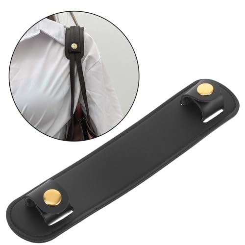 GALPADA Black Leather Shoulder Strap Pad, Pressure Relief Detachable Bag Strap Cushion Replacement for Tote Laptop Messenger Backpack