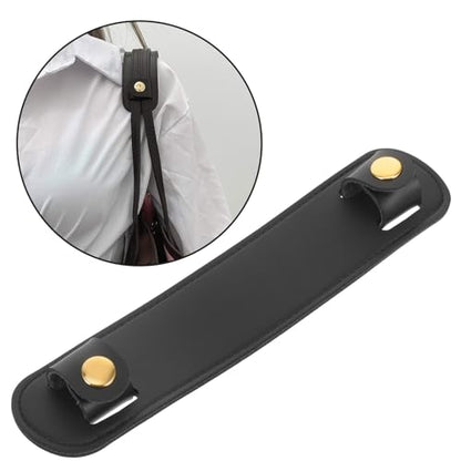 GALPADA Black Leather Shoulder Strap Pad, Pressure Relief Detachable Bag Strap Cushion Replacement for Tote Laptop Messenger Backpack