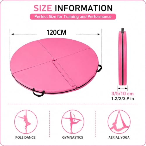 Pole Dance Mat, Fitness Gymnastic Yoga Safety Protection Pad, Anti-Collision Cushioned PU Leather Mat for Yoga, Gymnastics, Pole Dancing - size: 120x10cm/47.2x3.9in