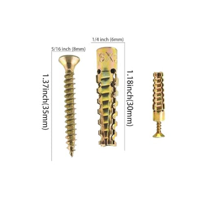 Heavy Duty Hollow Wall Anchors with Screws, Hardware Fastener Assortment
