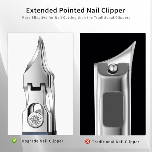 Ingrown Toenail Clippers with Curved Sharp Blade, Toe Nail Clippers for Ingrown Nails, Toenail Nipper for Seniors with Thick Toenails (Straight Blue C) - color: Straight Blue C