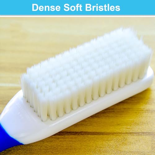 3 Pack Laundry Scrub Brush Shoe Laundry Stain Brush with Long Handle Very Soft Bristle Cleaning Brush for Clothes Shoes Sneaker Protable Laundry Brush for Stains on Clothes - color: Blue Green Pink