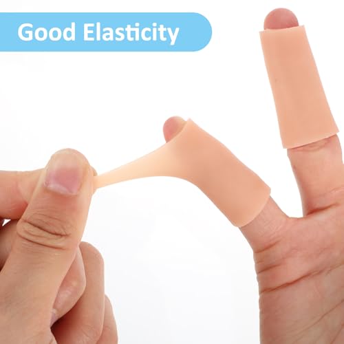 WY LIGHTING LEVEL Gel Finger Cots, 10 PCS Gel Finger Protectors Finger Caps Silicone Fingertips Protection (Clear, Nude, 5 Pairs) - color: Clear, Nude, 5 Pairs