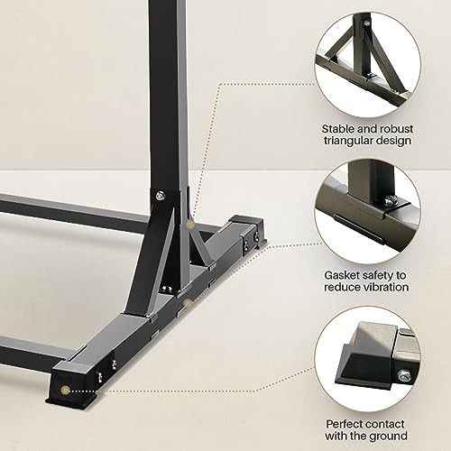 Pull Up Station, Bongkim Power Tower Portable Pullup Bar Station, Pull Up Bar for Home Gym, Pull Up Tower Station 330LBS - color: Black