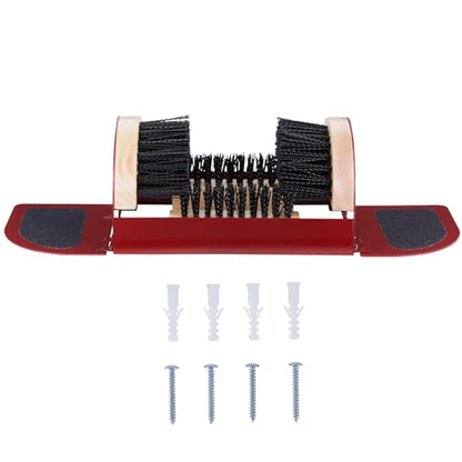 Legacy Boot Scrubber, Upgraded Bristles and Frame Strength - Shoe Scraper & Boot Cleaner Brush - color: Red