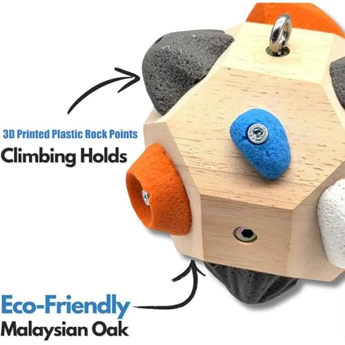 Boulder Block Rock Climbing Finger Grip Strength Trainer Gift for Climbers | 12 Unique Holds with Color-Guided Training Paths, Premium Wood Finger Strength Trainer for Climbers