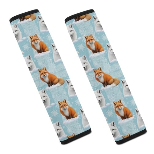 2PCS Universal Soft and Comfortable Seat Belt Cover for Kids, All Vehicles, Cute Fox Animal Shoulder Protector, Comfortable Driving - color: Pattern 885