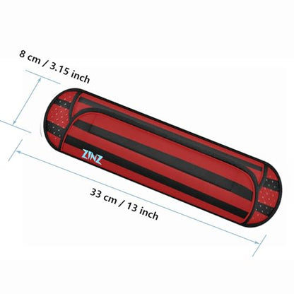 Ultra Thick & Breathable Universal Shoulder Pad Cushion for Bag - Long & Comfort - color: Black Red Black Stripes