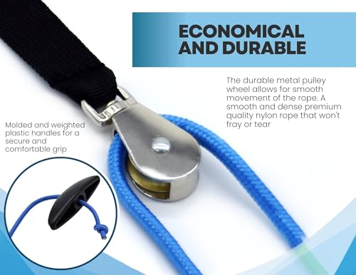 LiftAid Metal Shoulder Pulley for Physical Therapy with Exercise Guide - Improves Shoulder Strength & Range of Motion - Reduces Pain, Helps in Muscle Recovery - Physical Therapy Equipment (Blue-Metal) - color: Blue-Metal