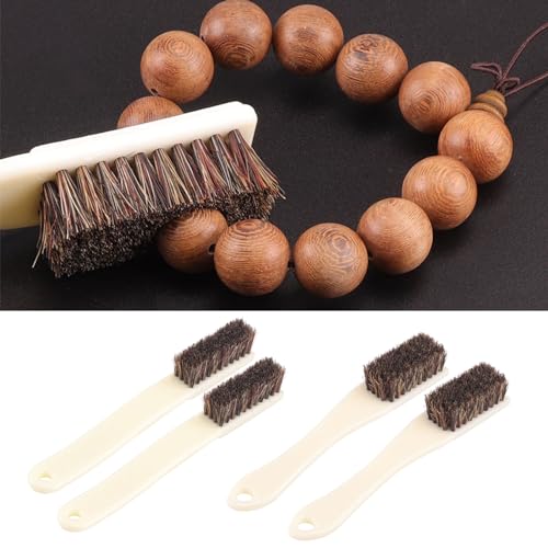 2-Pack Rock Climbing Chalk Brush, Thick Bristle Bouldering Scrubber, Ergonomic Handle, 17cm Outdoor Gym Tool - color: Brown Small