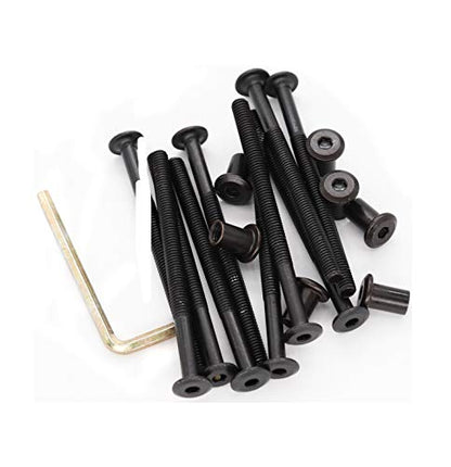 10-Pack M6x80mm Black Socket Cap Screws Barrel Nuts Kit for Crib Furniture Bed - size: M6 x 80mm (10 pcs)