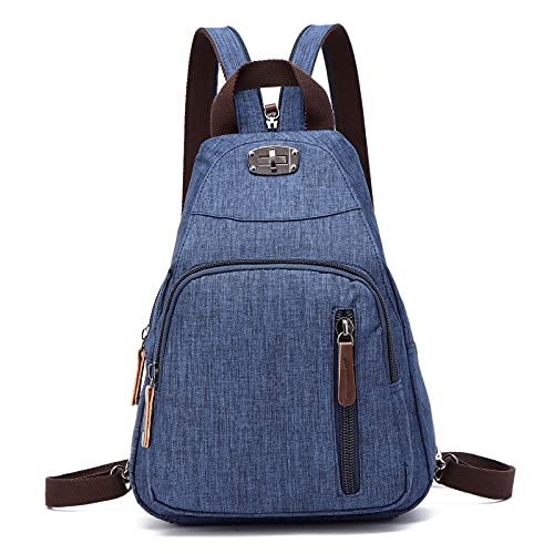 FANDARE Retro Sling Chest Backpack Multipurpose Crossbody Shoulder Bag - color: Navy Blue