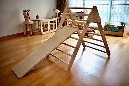 Montessori Climbing Triangle | Wooden Indoor Climbing Frame for Kids & Toddlers | Montessori Climbing Structure | Montessori Play Structure Wooden Activity Triangle (Large Triangle) - style: Triangle