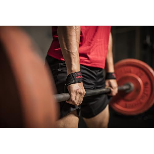 Harbinger Padded Cotton Lifting Straps with NeoTek Cushioned Wrist, 21.5 Inch Length, 1.5 Inch Width, Pair, Weightlifting Wrist Straps for Deadlifts and Strength Training - color: Black