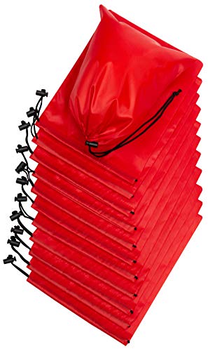 PALTERWEAR Drawstring Pouch (7 x 9 Inch, 12 Pack, Red) Nylon Cinch Bag with Toggle for Travel, Gym and Storage - color: Red, size: 7 x 9 - 12 pack