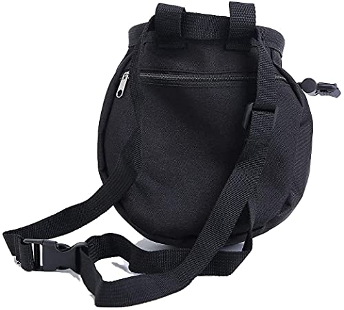 Chalk Bag, No Leak Rock Climbing Straw String Bag Drawstring Rock Climbing Chalk Bag Magnesia Sack with Zippered Pocket Adjustable Belt for Hunting, Hiking, Fitness Gym - color: Red