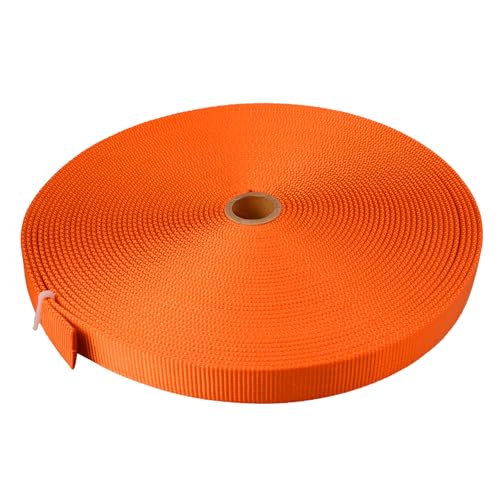 SEPEAK 1 inch Nylon Tubular Webbing UIAA Certified,1pc, Orange, 20 Yard | 20kN/4500lbs Heavy Duty Webbing Straps for Outdoor Climbing, Rescue, Firefighting, Hanging, Rigging - color: Orange, size: 1 inch x 20 yard