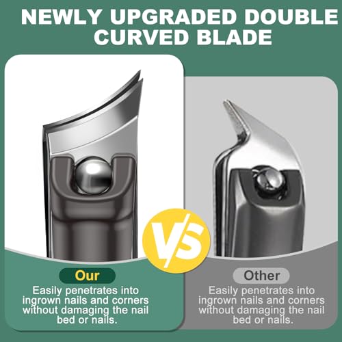 Ingrown Nail Clippers, CLPPNA Slanted Curved Blade Toe Nail Clippers for Ingrown Toenails & Fingernail, Stainless Steel Toenail Clippers Cutter, Angled Nail Clippers for Seniors, Men, Women - style: 1PCS（45°Ingrown）