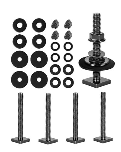 T Slot Bolts for Roof Rack Cross Bars, Platform, Cargo Basket, Stainless Square T Track Bolt Adapter to Secure Bike/Ski/Kayak Rack, Solar Panel, Awning, 4mm Thick - color: M8x65mm, 4pk