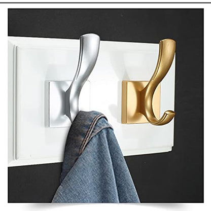 Wall Mounted Coat Rack 5 Pack Coat Hooks Home Simple Wall Hooks Metal Coat Hooks Heavy Duty Wall Hooks for Hanging Coats Scarves Bags Hats Storage Benches (Color : Gold) (Silver)