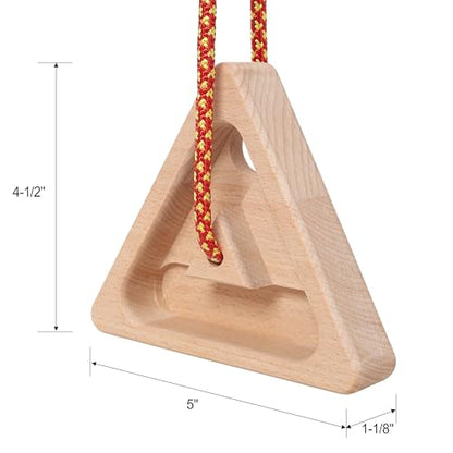 2 PCS Hangboard Rock Climbing, Wooden Climbing Hangboard with Rope, Training Finger Grip for Indoor Outdoor Home - style: Triangle