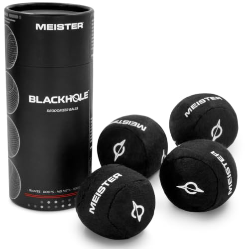 Meister BlackHole Deodorizer Balls for Shoes, Gloves, Gym Bags and More - Fresh Scent Moisture & Odor Absorbers - 4 Pack - Cedar