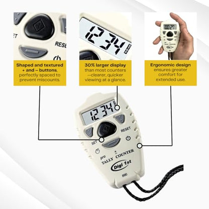 TC-890 Digital Tally Counter, Electronic Up Down Clicker, Add/Subtract People & Pitch Counter for Golf, Lap & Knitting (4-Pack) - size: 4-Pack