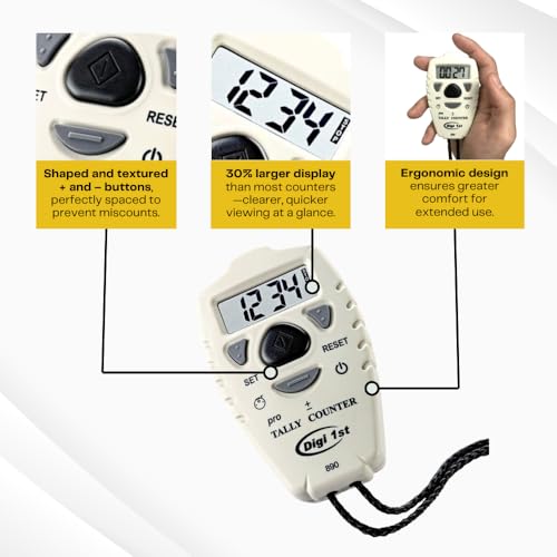 TC-890 Digital Tally Counter, Electronic Up Down Clicker Counter, Add/Subtract People Counter, Handheld Pitch Counter for Golf, Lap & Knitting (2-Pack) - size: 2-Pack