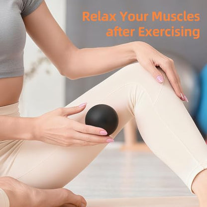 Massage Lacrosse Balls for Myofascial Release, Trigger Point Therapy | Foot Massage Ball to Relieve Plantar Fasciitis, Muscle Soreness - color: Black