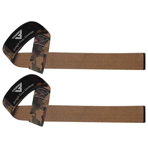 Weight Lifting Straps,Powerlifting Deadlifting, Anti Slip 60CM Hand Bar Grip, 5MM Neoprene Wrist Support, Heavy Duty Weightlifting Bodybuilding Workout - color: Green Camo