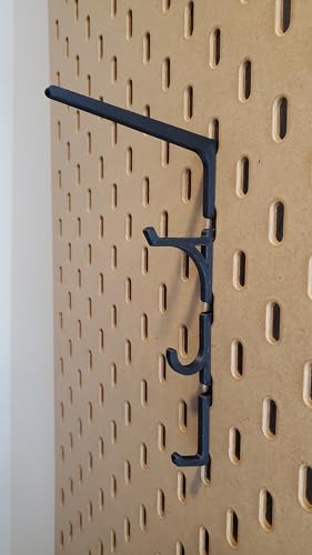 'Just Hanging' Pegboard Hook Packs, Compatible with IKEA SKADIS Pegboard, Display Hook SKADIS Accessory (Matte Black, 16pk, Multi-Pack) - color: Matte Black, size: 16pk, Multi-Pack