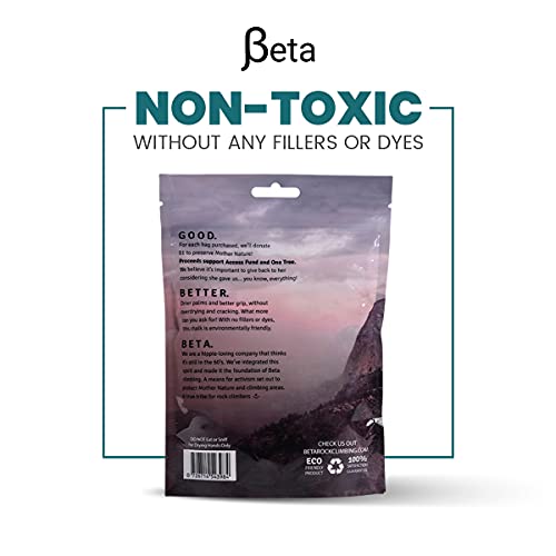 Beta Rock Climbing Chalk Premium, Heat Treated Loose Powdered Rock Climbing Chalk Made with 100% Magnesium Carbonate. 100% of Profits Donated. The Strongest Grip Possible. (Chalk Powder, Hand Chalk)