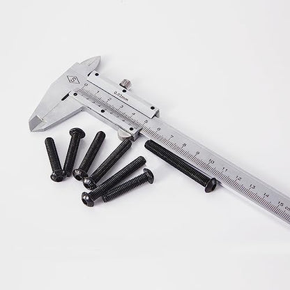 M6 x 60mm 65mm 70mm 75mm 80mm Button Head Socket Cap Screws Bolts, 10.9 Grade Alloy Steel, Black Oxide Finish, Metric Allen Hex Drive, Fully Threaded, Assortment Kit 25Pcs - size: Button M6x60-80mm