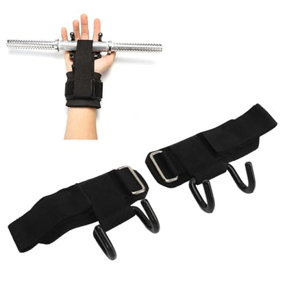 Omabeta Weight Lifting Hook Durable Heavy Duty Straps Improve Grip Strength for Weightlifting Deadlift Gym Training 2pcs Black