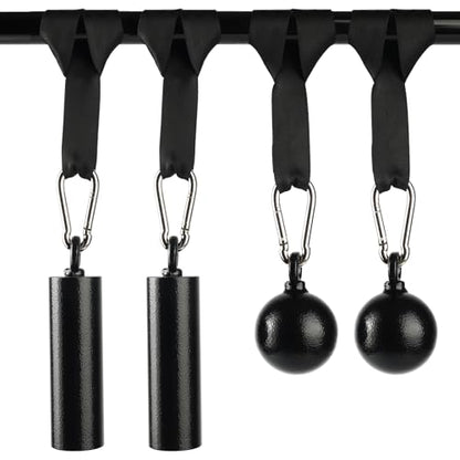 Non-Slip Iron Pull Up Grips and Cannonball Handles,3-Length Straps & Carabiners, Grip Strength Trainer for Pull-Up Bar, Dead Hangs, Forearm & Hand Training, Home Gym Gear - size: 48mm+70mm