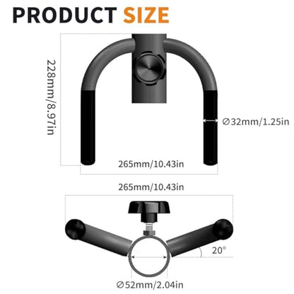 Landmine Handle (550LB Max) T Bar Row Attachment with Zero-Slip Lock, Heavy Duty Barbell Row Attachment for 2 Inch Olympic Bar, Pro TBar Row Handle, Landmine Row Attachment